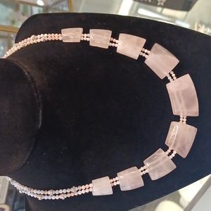 Rose Quartz beaded necklace